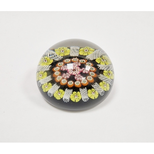 58 - Moncreiff millefiori paperweight, labelled Moncreiff Scotland Monart Glass to base, Paul Ysart Monar... 