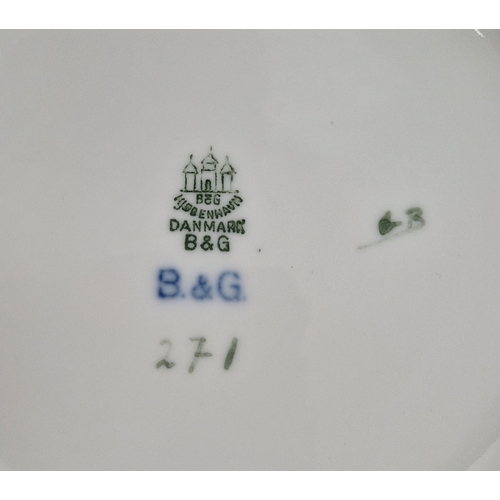 1 - Large Bing & Grondahl oviform vase, printed green and blue marks, painted shape no. 271, incised num... 