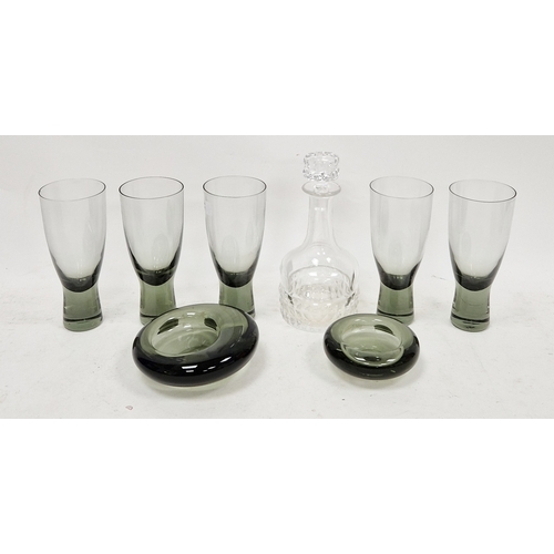 103 - Set of five Holmegaard 'Canada' wine glasses designed by Per Lutken, 18cm high, together with two Ho... 