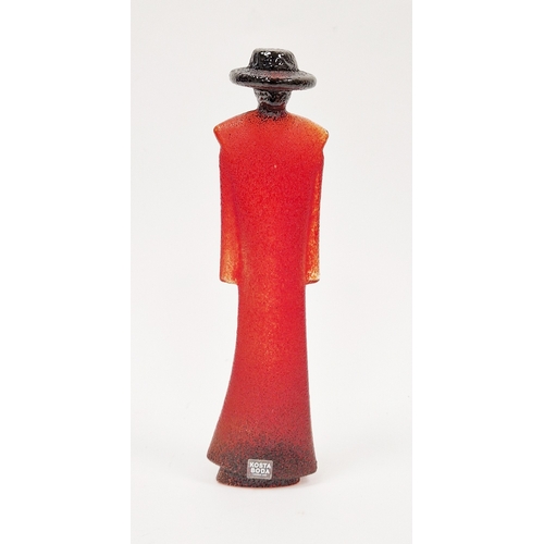108 - Kjell Engman for Kosta Boda textured glass 'Catwalk' figure, signed and numbered 1090556 to base, he... 