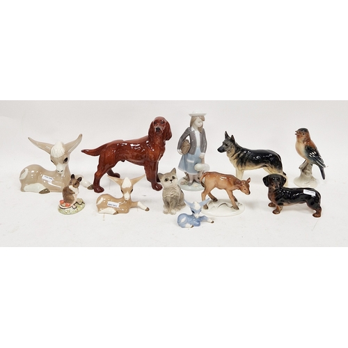 11 - Group of Beswick pottery and continental pottery models of animals and other items including a sausa... 