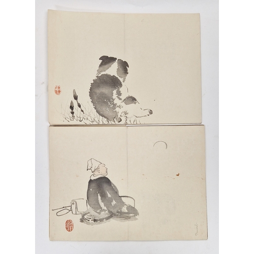 115 - Two Japanese Meiji period Ministry of Education art books for middle and high school, with fold out ... 