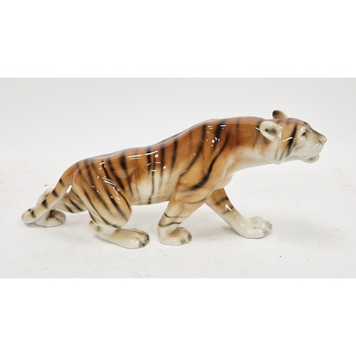 2 - Royal Dux porcelain model of a tiger, printed and impressed factory marks, numbered and inscribed 31... 