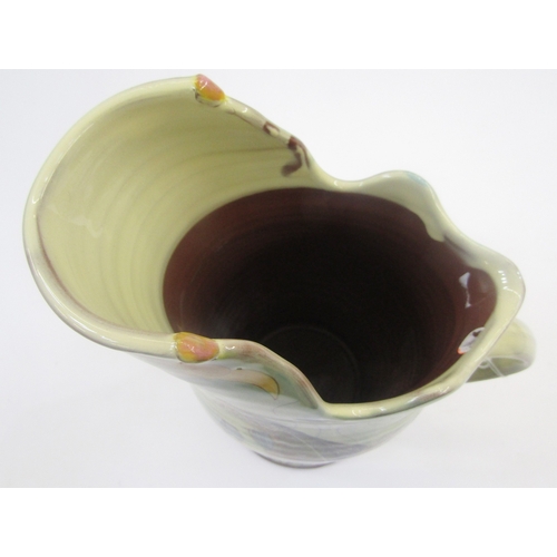 3 - Maureen Minchin, pottery heron jug, decorated with fish, otter, swan and heron, incised mark to base... 