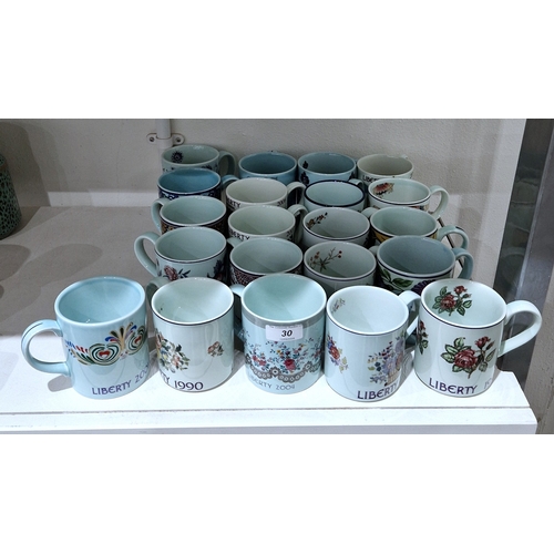 30 - Collection of Adams, Poole Pottery, Masons ironstone year mugs produced for Liberty of London, each ... 