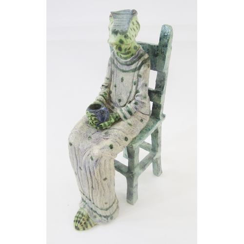 35 - Amanda Popham, earthenware crocodile and chair, 
