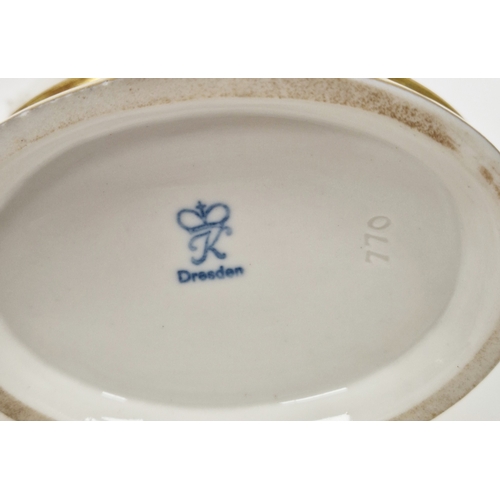 44 - Pair of 20th century Dresden white porcelain models of musketeers, impressed shape no.769 and 770, c... 