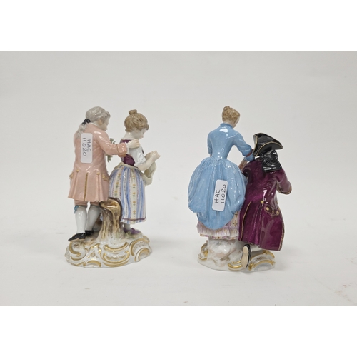 57 - Meissen porcelain figure group emblematic of winter, circa 1880, blue cross swords marks, pressnumer... 