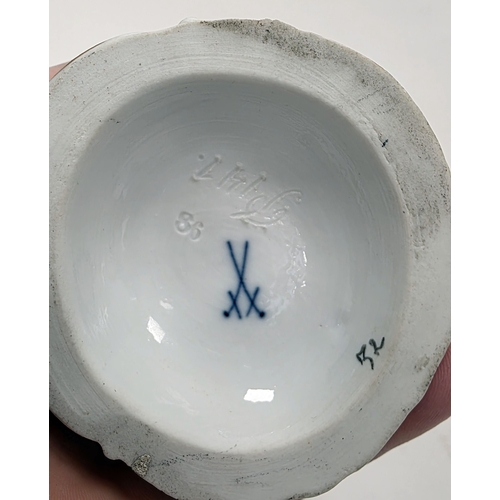 57 - Meissen porcelain figure group emblematic of winter, circa 1880, blue cross swords marks, pressnumer... 