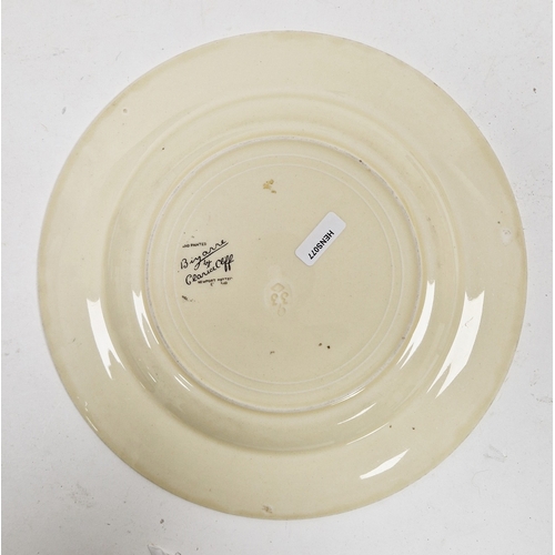 59 - Clarice Cliff plate and dish comprising a Crocus pattern two-handled square dish, printed Bizarre Cl... 