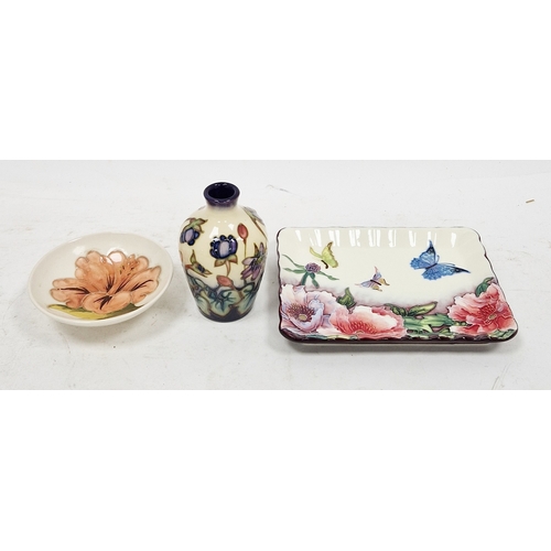 60 - Small Moorcroft pottery vase in the Ashwood Hepatica pattern designed by Emma Bossons, printed marks... 