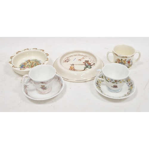 68 - Group of Royal Doulton Bunnykins nursery wares including a two-handled mug, feeding bowl, Royal Doul... 