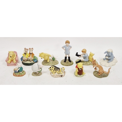 70 - Group of Royal Doulton Winnie the Pooh collection figures comprising Christopher Robin, Tigger Signs... 