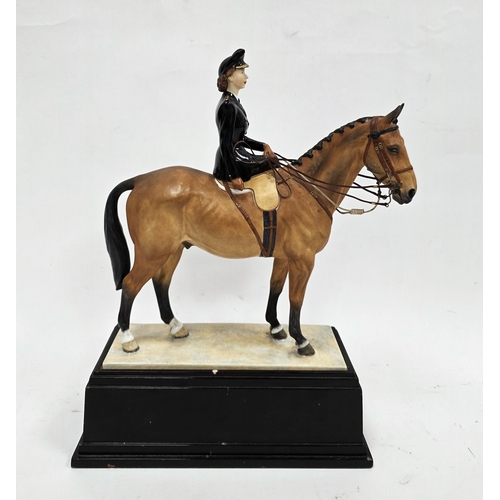 73 - Royal Worcester model of HRH Princess Elizabeth riding Tommy, limited edition no. 27/100, modelled b... 
