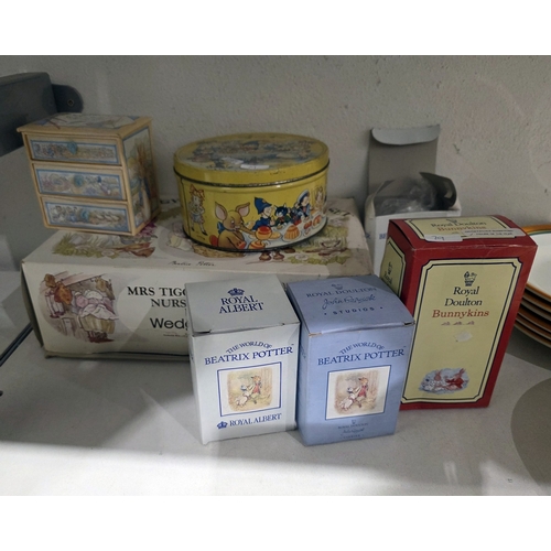 79 - Collection of Beatrix Potter figures including Royal Albert Goody and Timmy Tiptoes, Royal Doulton P... 