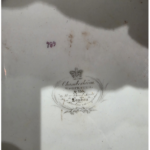 81 - Chamberlains Worcester angouleme pattern part tea service, circa 1800, printed puce and black marks,... 
