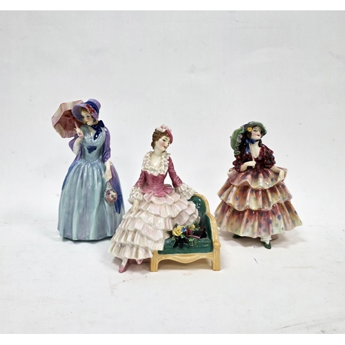 83 - Royal Doulton bone china figure of The Hinged Parasol, painted and printed green marks, HN1378, impr... 