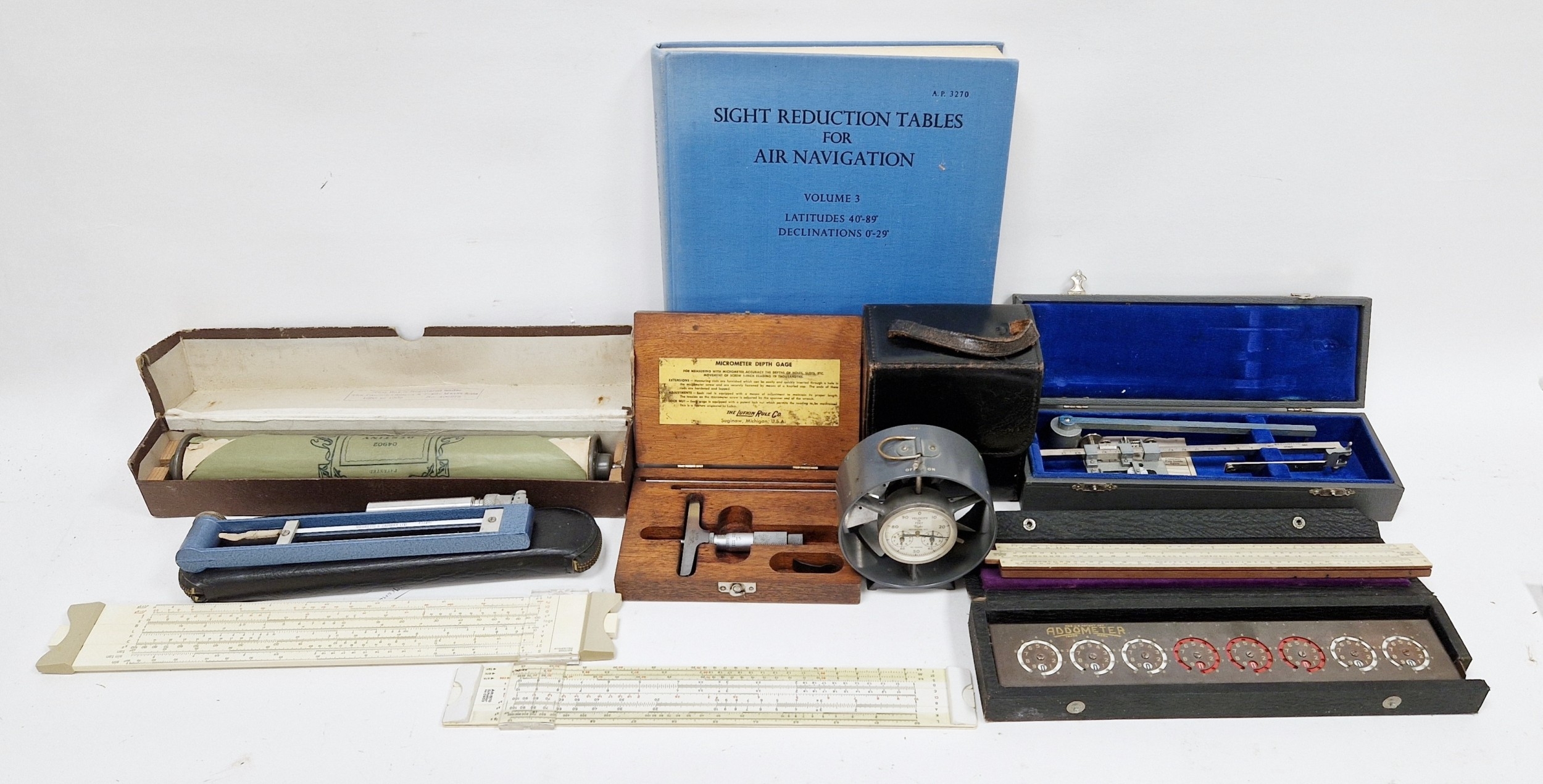 Early 20th-century The Lufkin Rule Co micrometer depth gauge, together ...