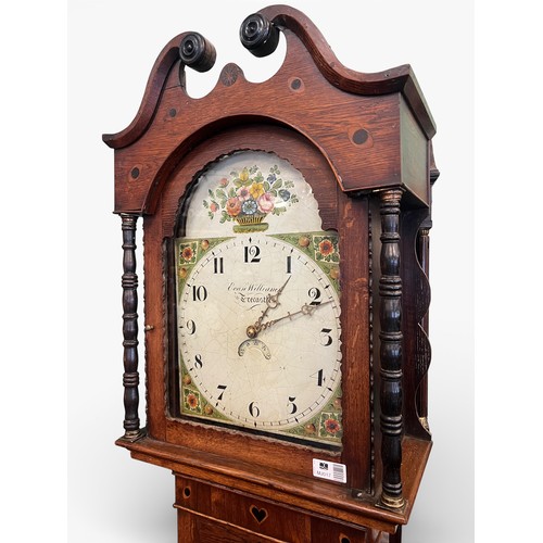 1 - Evan Williams Tre Castle Thirty Hour Grandfather clock, Weights and Pendulum – Working Order