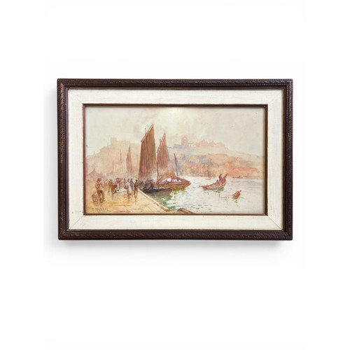 7 - Late 19th Century Pair of Watercolours by Frank Rousse – Yorkshire Coast Seascapes with Boats