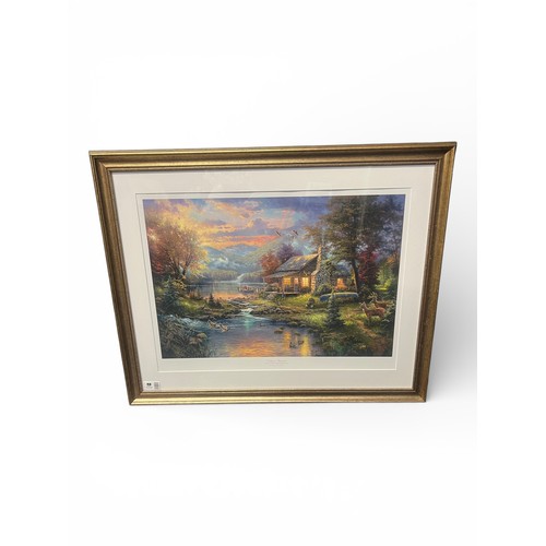12 - Thomas Kinkade “Mountain Retreat” Print (No. 040/595) – 72cm x 90cm