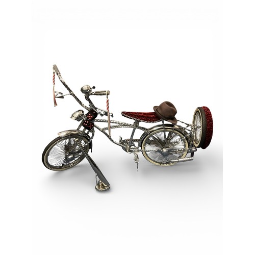 26 - Vintage Chrome Lowrider Bicycle with Twisted Frame and Fork