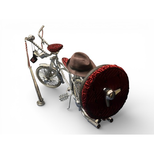 26 - Vintage Chrome Lowrider Bicycle with Twisted Frame and Fork