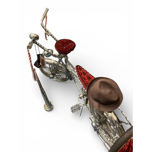 26 - Vintage Chrome Lowrider Bicycle with Twisted Frame and Fork