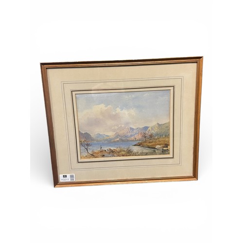 35 - Thomas Cooper 1908 Watercolour of Mountain Lake – 40cm x 48cm