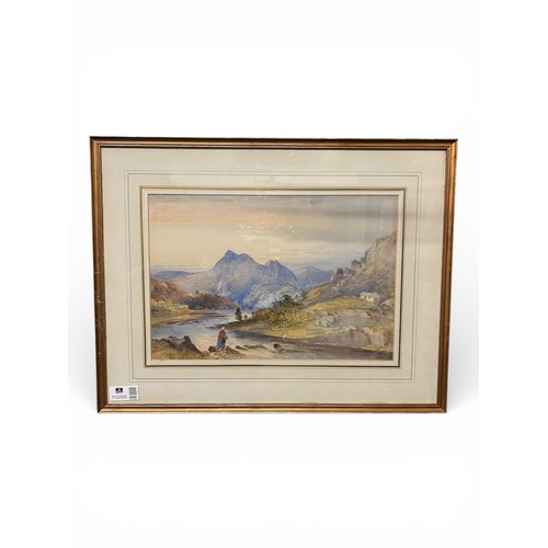 39 - Thomas Cooper 1908 Watercolour of Cottage and Mountain Scene – 47cm x 61cm