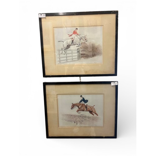 46 - Pair of Cecil Aldin Hunting Watercolours – 49cm x 60cm