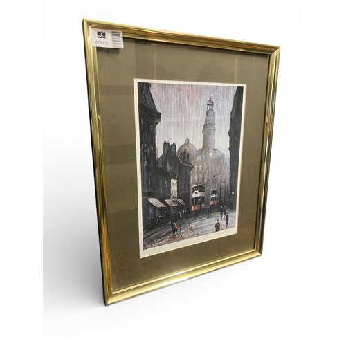 55 - Arthur Delaney Colour Print of a Manchester Street (No. 611/650) – 49cm x 39cm