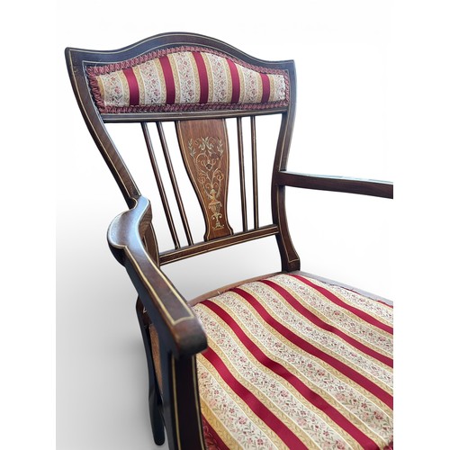 104 - Edwardian Inlaid Armchair
