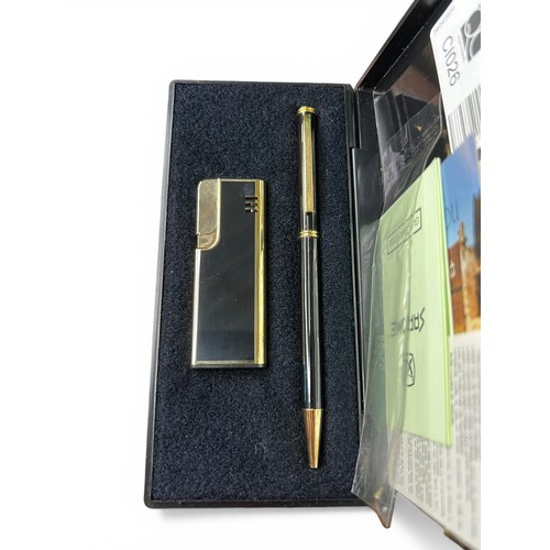 66 - Cased Chrome Ballpoint Pen and Cigarette Lighter in Original Box