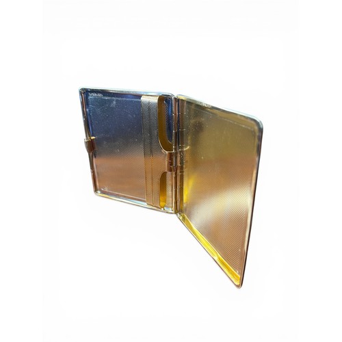 68 - Vintage Leather and Gilded Cigarette Case - 11 cm x 9 cm