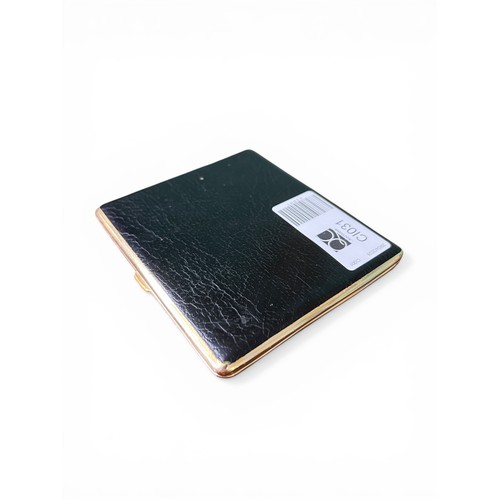 68 - Vintage Leather and Gilded Cigarette Case - 11 cm x 9 cm