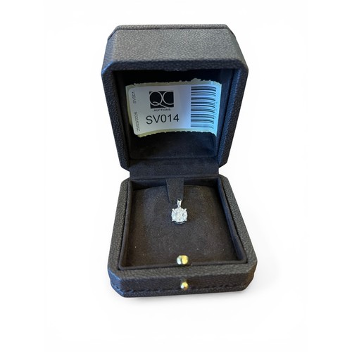 86 - 18ct White Gold Diamond Drop Pendant
