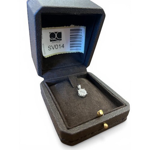 86 - 18ct White Gold Diamond Drop Pendant
