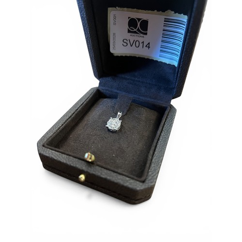 86 - 18ct White Gold Diamond Drop Pendant