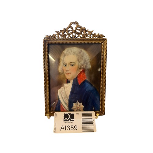 99 - Antique English School Gouache Miniature Portrait of King George IV