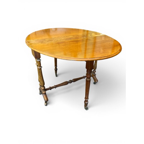 248 - Small Light Mahogany Sofa Table with Original Brass Castors - 70 cm x 89 cm x 108 cm