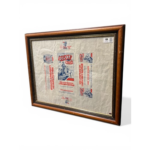 299 - Vintage Advertising Packing Label for Pilot Matches - 57 cm x 68 cm