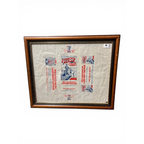 299 - Vintage Advertising Packing Label for Pilot Matches - 57 cm x 68 cm