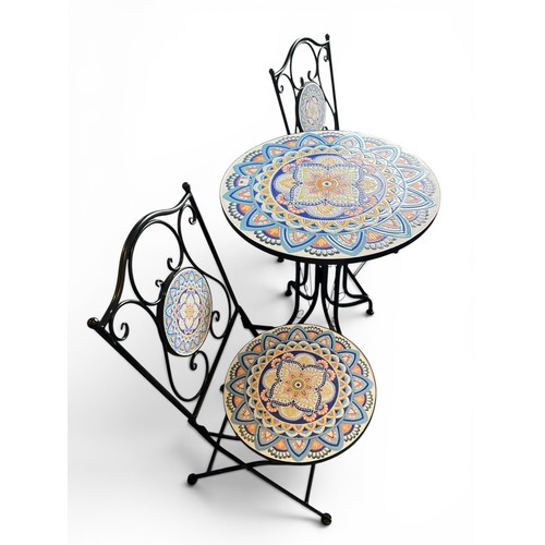 448 - Modern Small Bistro Set Containing 2 Chairs & Table - 72cm x 60cm
