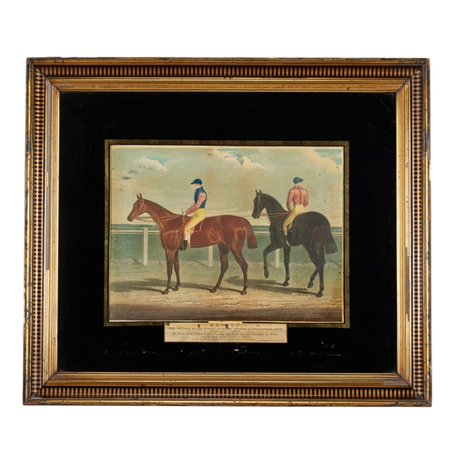 181 - A set of three 19th century horse racing prints after J.F.Herring in verre eglomisÃ© frame... 