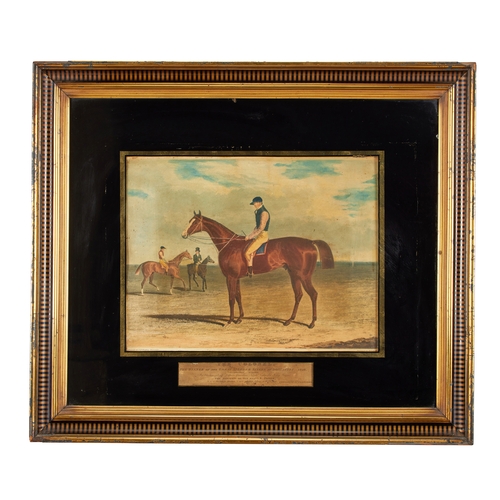 181 - A set of three 19th century horse racing prints after J.F.Herring in verre eglomisÃ© frame... 