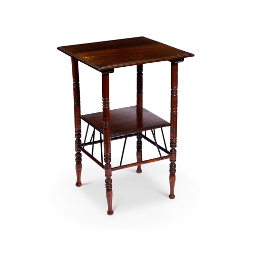 250 - A small late 19th century Aesthetic Movement mahogany table by T.Wallis & Co.  The square m... 