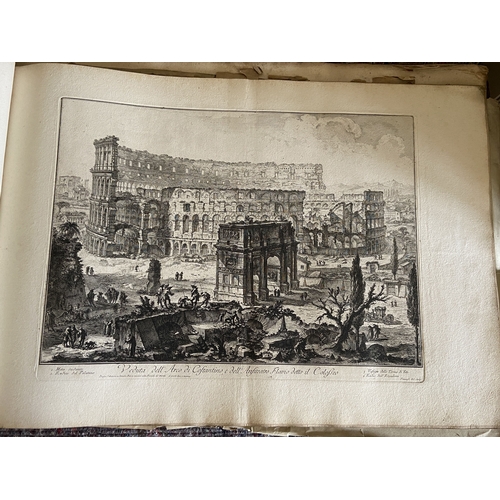 62 - A volume of etchings, the majority by Giovanni Battista Piranesi (1720-1778). Oblong 1o, 19th centur... 