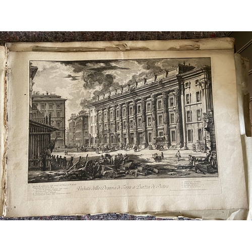 62 - A volume of etchings, the majority by Giovanni Battista Piranesi (1720-1778). Oblong 1o, 19th centur... 