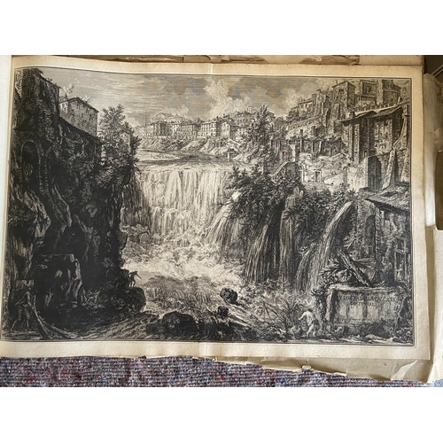 62 - A volume of etchings, the majority by Giovanni Battista Piranesi (1720-1778). Oblong 1o, 19th centur... 